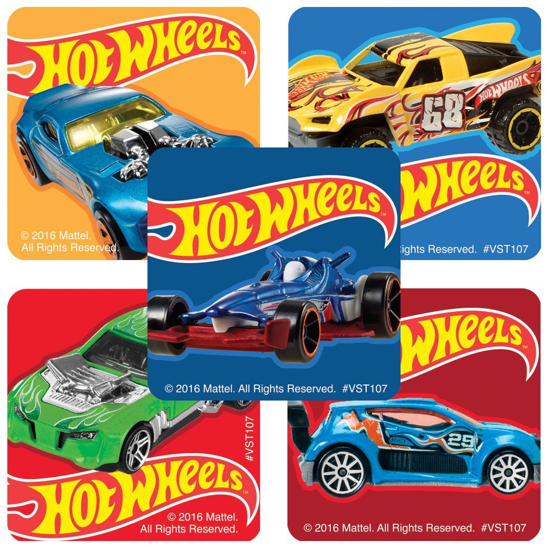 Value Stickers™ 250 per Roll Classic Hot Wheels Sticker 1.625 Inch VST107R