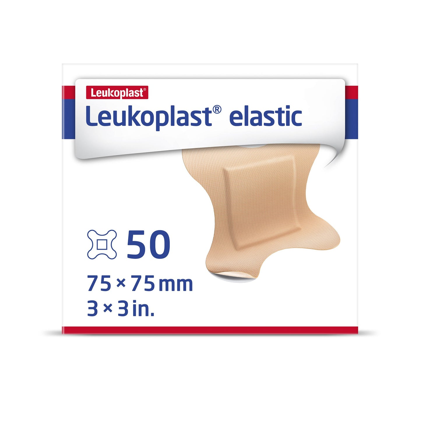 Adhesive Strip Leukoplast® Elastic 3 X 3 Inch Cross-Elastic Material 4-Wing Tan Sterile - 7645611