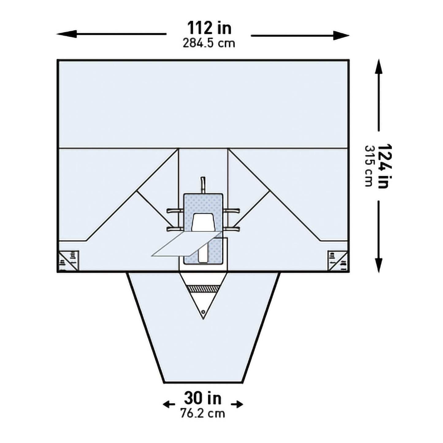 McKesson Sterile LAVH Laparotomy Drape, 112 x 30 x 124 Inch 183-I80-05174G-S