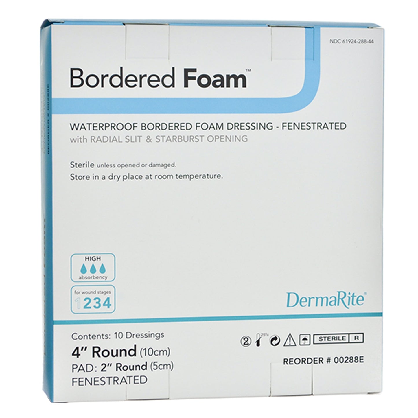 BorderedFoam® Adhesive with Border Foam Dressing, 4-Inch Round 00288E