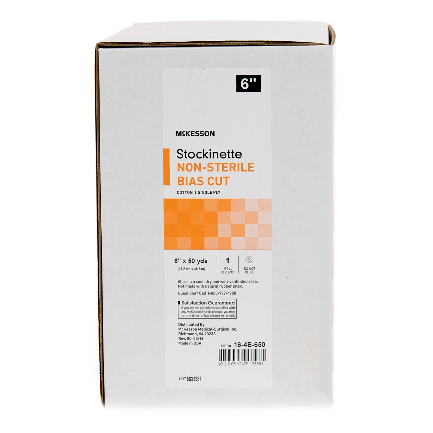 McKesson Bias Cut Stockinette, 6 Inch x 50 Yard 16-4B-650