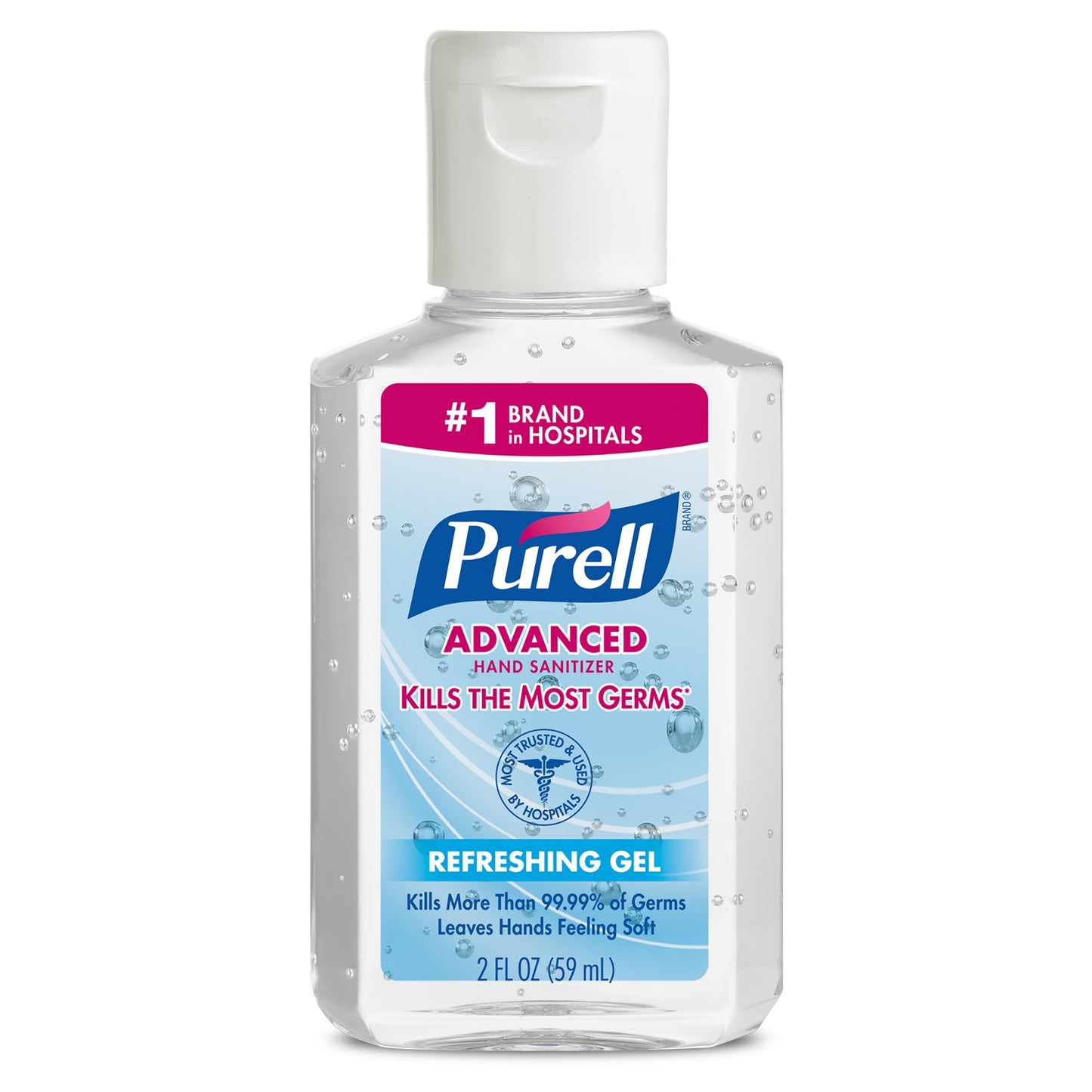 Purell Advanced Hand Sanitizer 70% Ethyl Alcohol Gel, Bottle, 2 ounces 9605-24