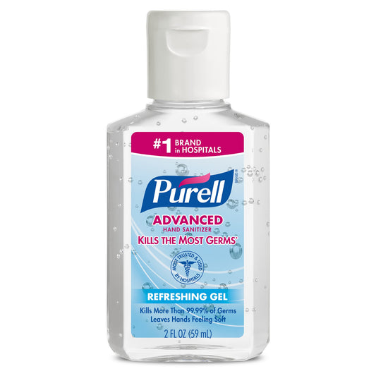 Purell Advanced Hand Sanitizer 70% Ethyl Alcohol Gel, Bottle, 2 ounces 9605-24