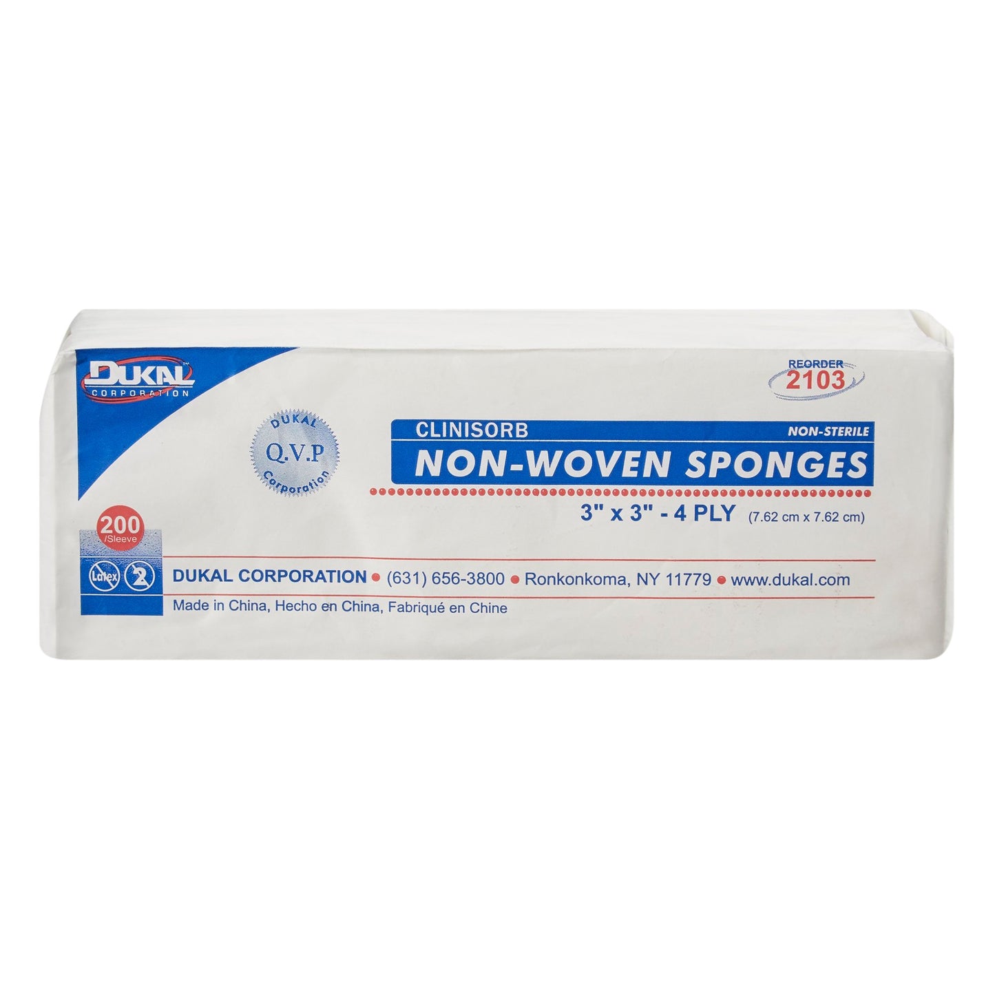 Clinisorb Nonwoven Sponge, 3 x 3 Inch, 4-Ply 2103