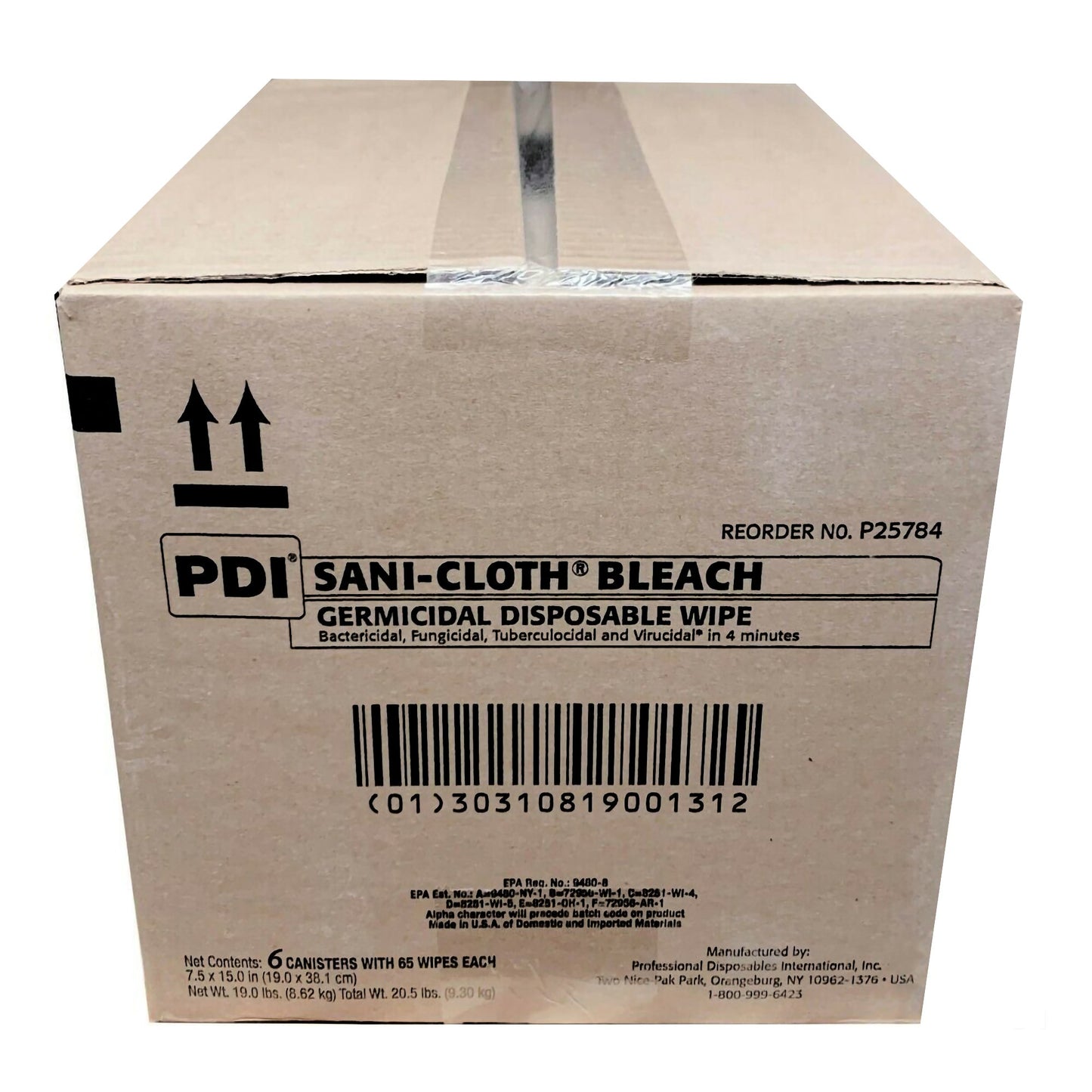 Sani-Cloth® Surface Disinfectant Cleaner, 65 Wipes per Canister P25784