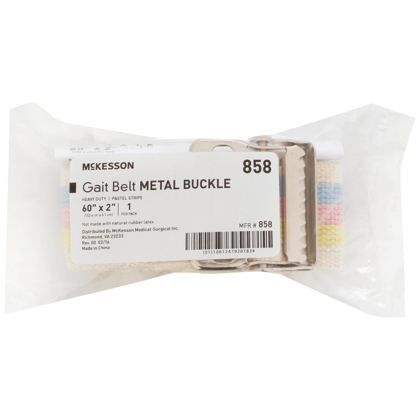 McKesson Pastel Stripe Gait Belt, 60 Inch 858