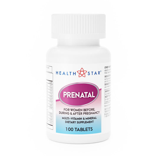 Prenatal Vitamin Supplement HEALTHSTAR® Tablet 100 per Bottle - 575-01-HST