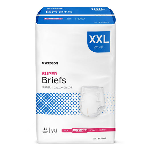 Unisex Adult Incontinence Brief McKesson 2X-Large Disposable Moderate Absorbency - BR30646