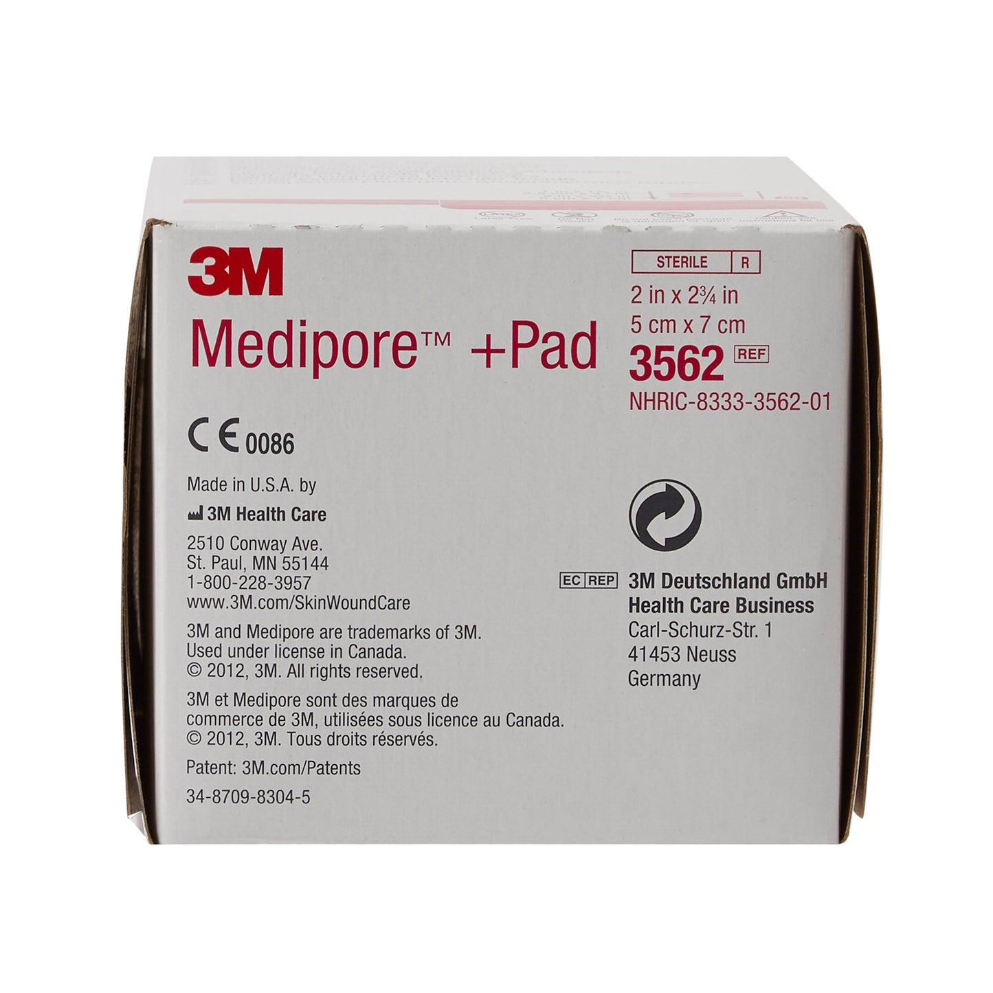 3M™ Medipore™ Sterile Adhesive Dressings, 2 x 2-3/4 Inch 3562