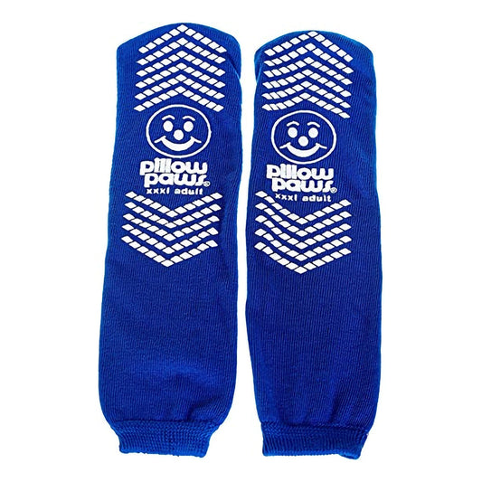 Slipper Socks Pillow Paws® 360° Imprint Unisex Adult 3X-Large / X-Wide All Around Tread Single Patient Use Royal Blue - 1099-001