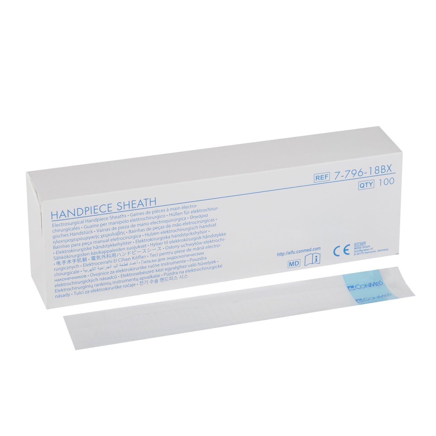 Conmed Hyfrecator Electrosurgical Pencil Sheath 7-796-18BX, Box of 100