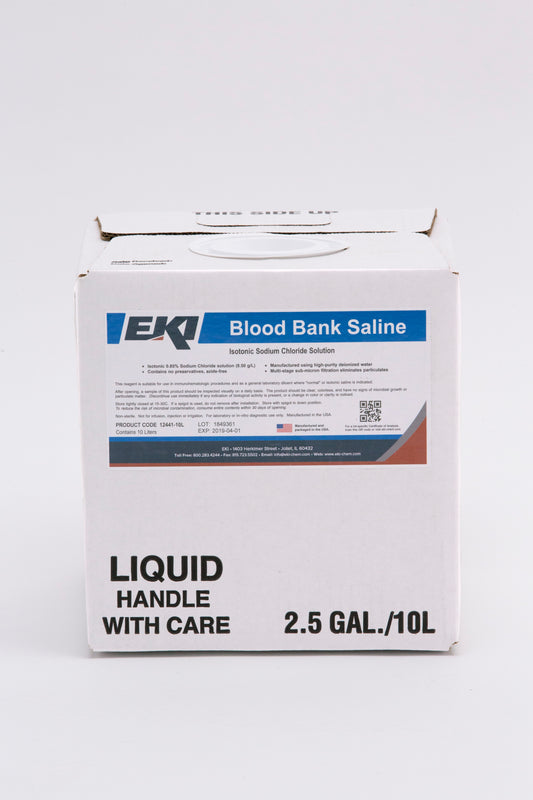 Immunohematology Reagent Saline Blood Bank 0.85% 10 Liter - 12441-10L