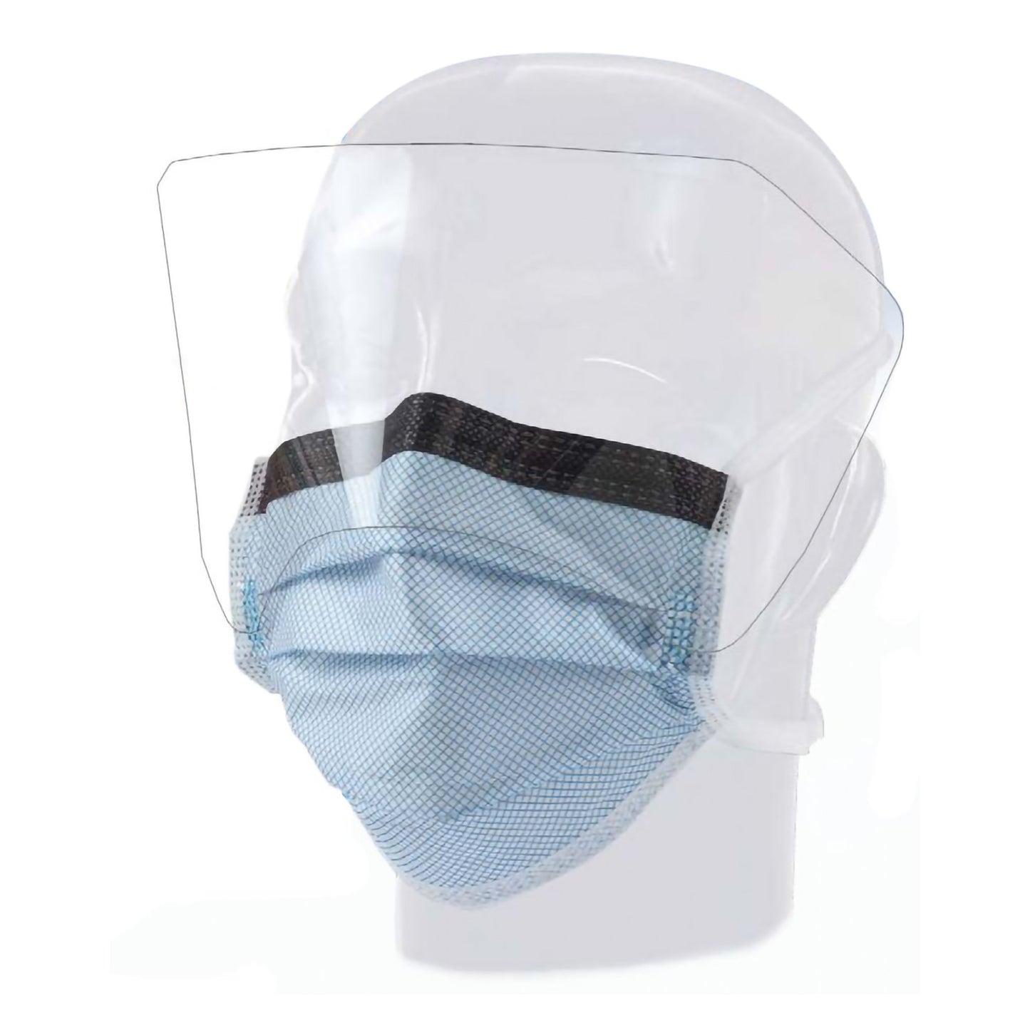 Surgical Mask with Eye Shield Precept® FluidGard® 160 Anti-fog Foam ASTM Level 3 Tie Closure One Size Fits Most - 15331