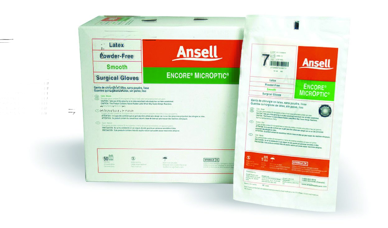 Surgical Glove ENCORE® Latex Micro Size 8.5 Sterile Latex Standard Cuff Length Micro-Textured Brown Chemo Tested - 5787006