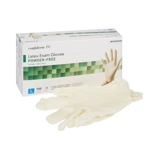 McKesson Brand McKesson Confiderm Latex Exam Glove, Large, Ivory 14-1383, Case of 1000