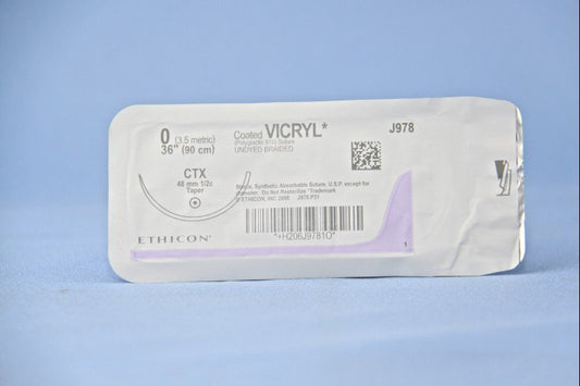 J & J Healthcare Systems Coated Vicryl Suture with CTX Needle J978H, DZ