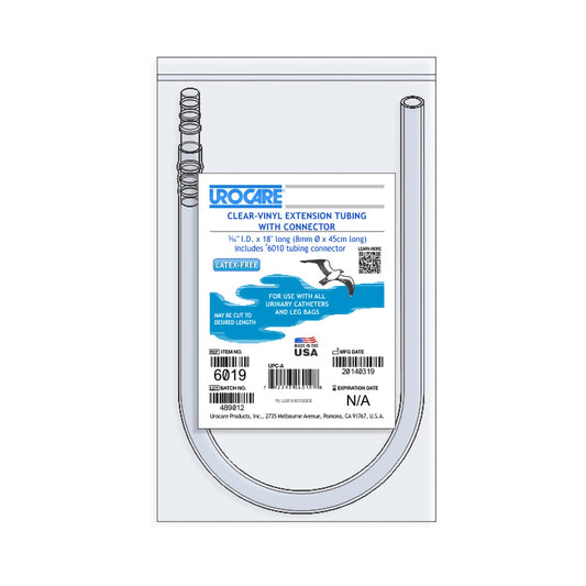 Extension Tube Urocare® 0.31 I.D. x 18 Inch Long, Clear-Vinyl, NonSterile, NonDEHP - 6019