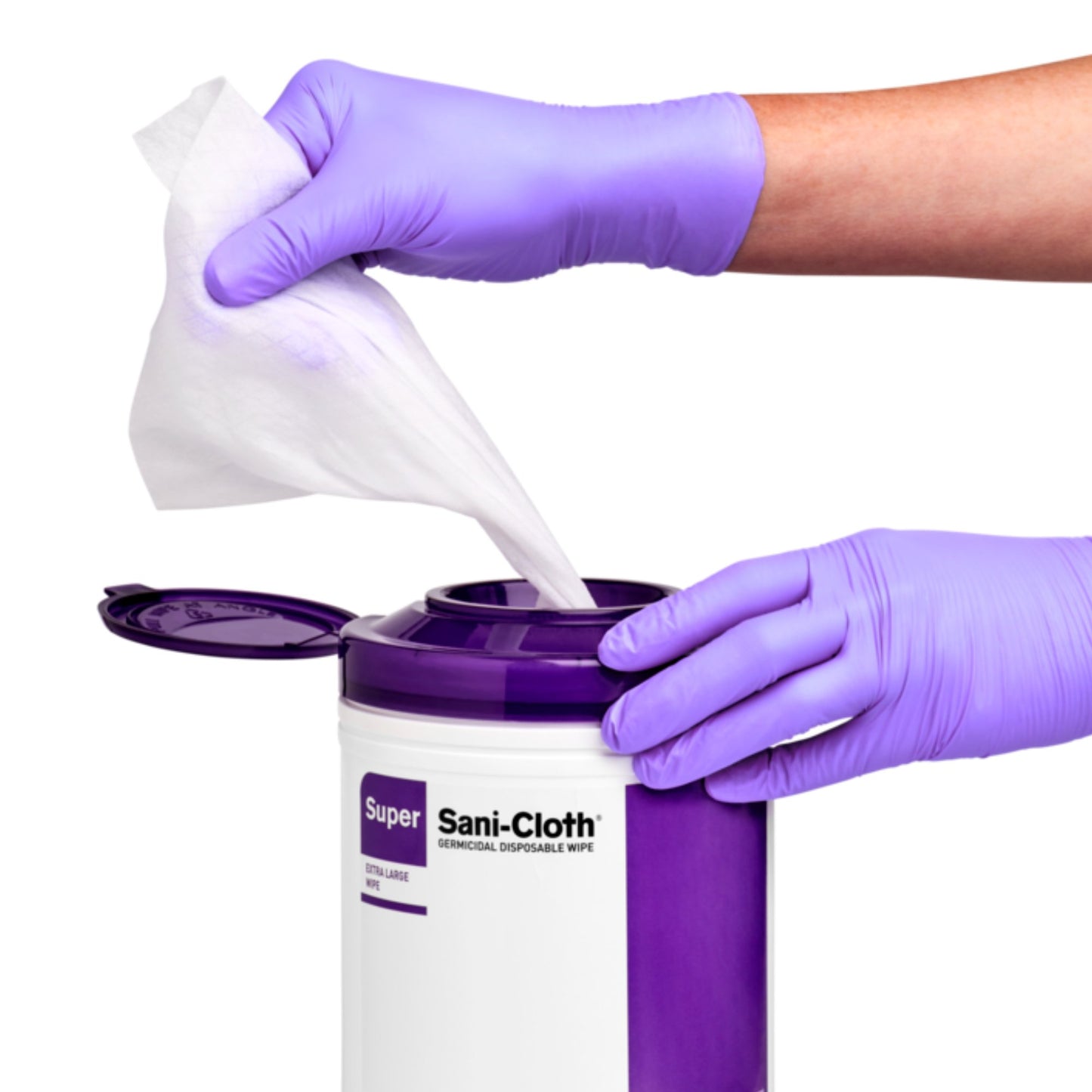 Super Sani-Cloth® Large Germicidal Disinfectant Wipes, Canister, 160 ct. Q55172