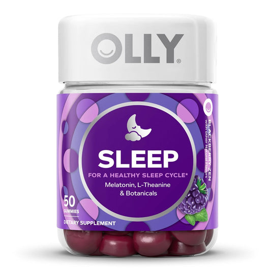 Dietary Supplement OLLY® Sleep L-Theanine / Melatonin / Botanicals 100 mg - 3 mg - 16 to 17 mg Strength Gummy 50 per Bottle Blackberry Zen Flavor - 85