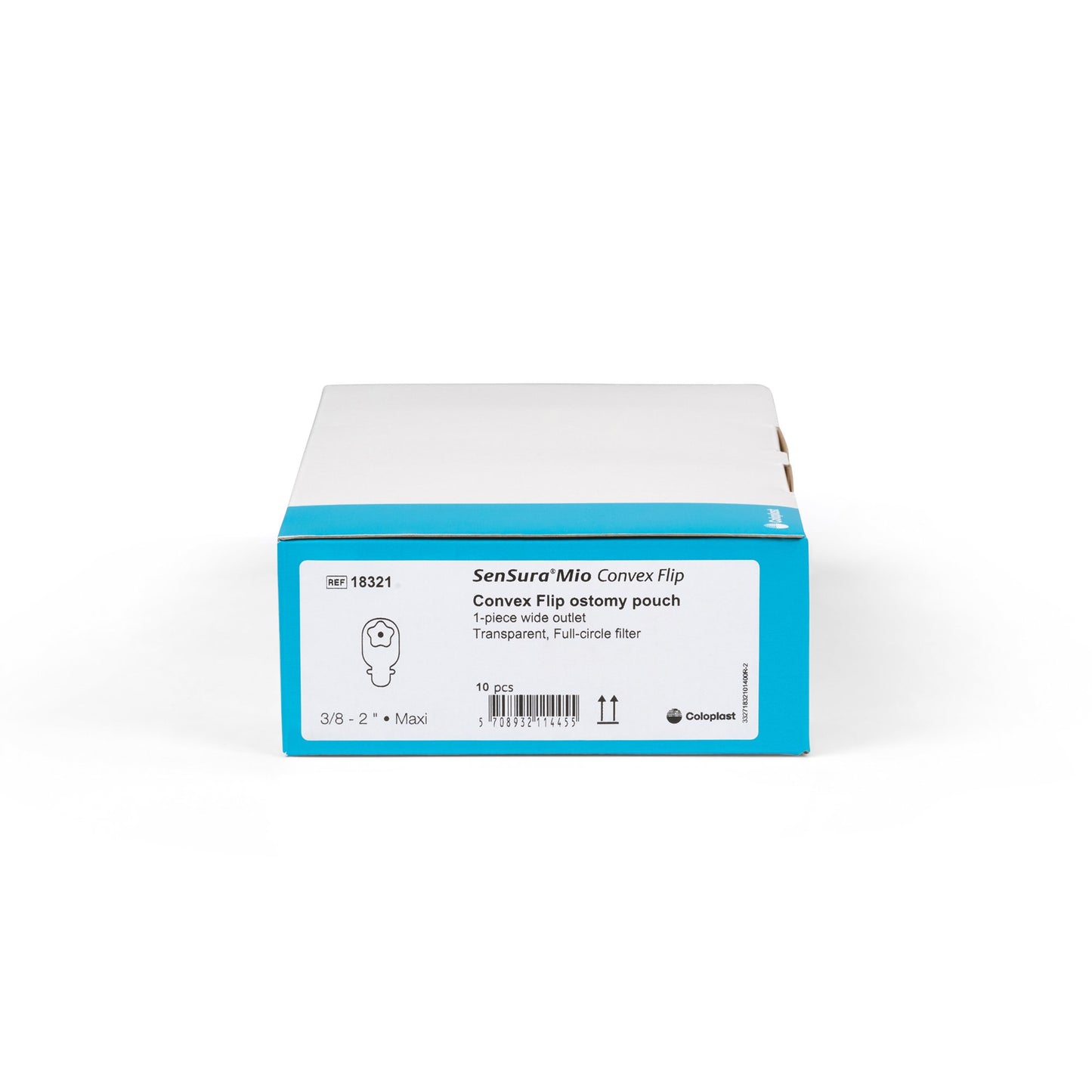 SenSura® Mio Convex Flip 1-Piece Transparent Ostomy Pouch, 10 – 50 mm Stomas 18321