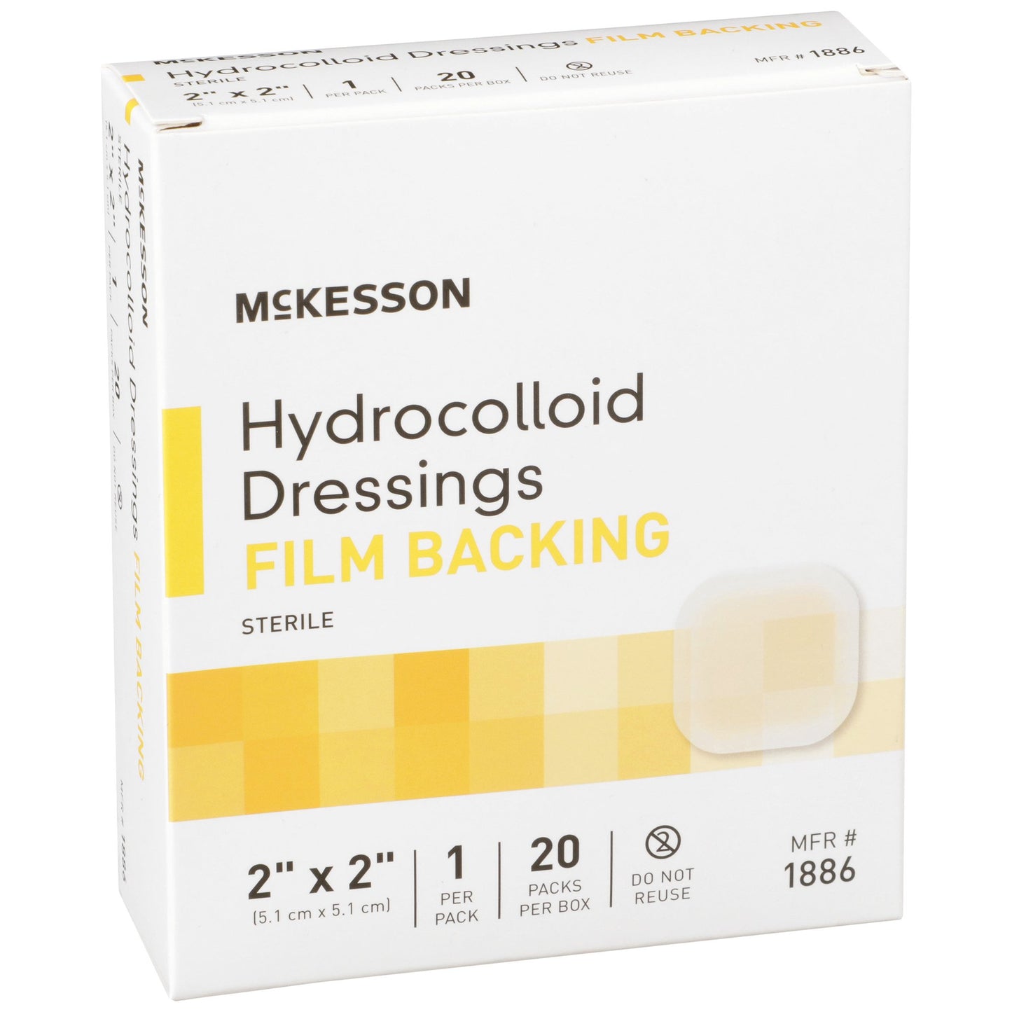 McKesson Hydrocolloid Dressing, 2 x 2 Inch 1886
