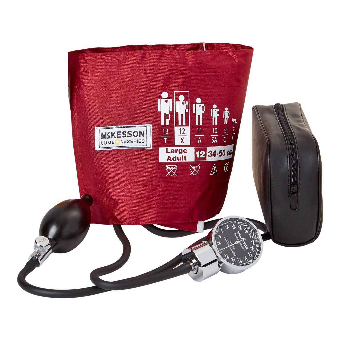 Aneroid Sphygmomanometer Unit McKesson LUMEON™ Large Adult Cuff Nylon Cuff 34 - 50 cm Pocket Aneroid - 01-700-12XBDGM
