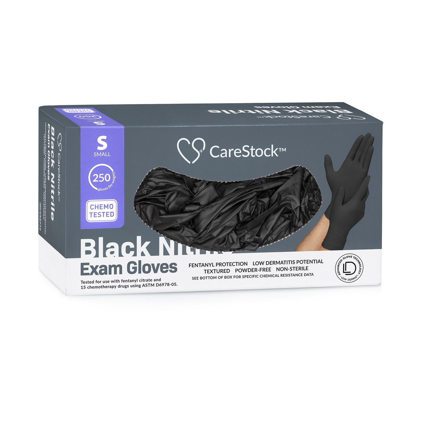 CareStock™ Nitrile Exam Glove, Small, Black CS2772