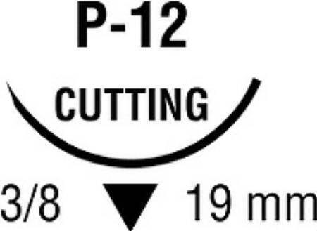 Absorbable Suture with Needle Biosyn™ Polyester P-12 3/8 Circle Precision Reverse Cutting Needle Size 3-0 Monofilament - SM-5628