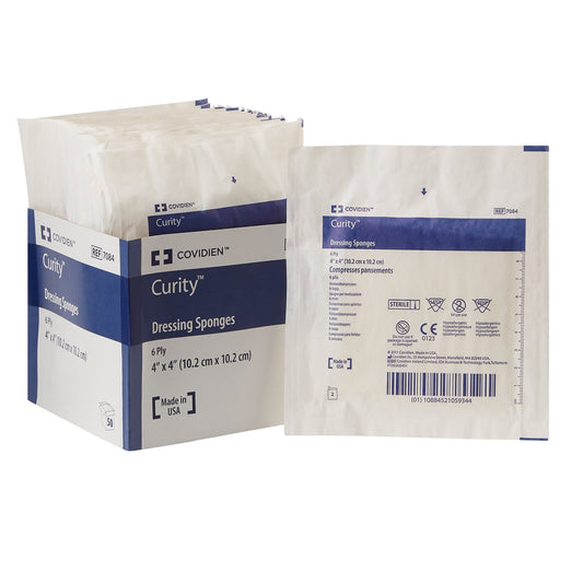 Cardinal Curity Sterile Nonwoven Sponge, 4 x 4 Inch 7084-, CT