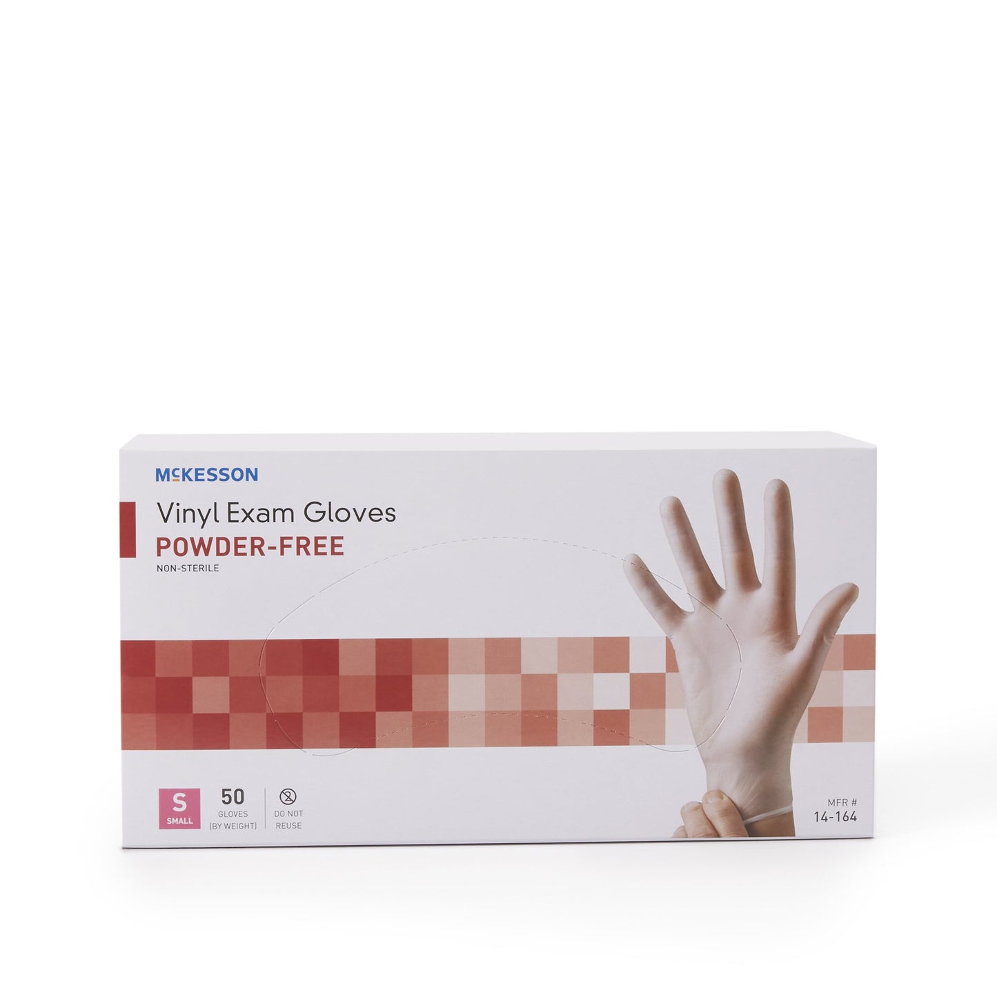 McKesson Confiderm® Vinyl Exam Glove, Small, Clear 14-164