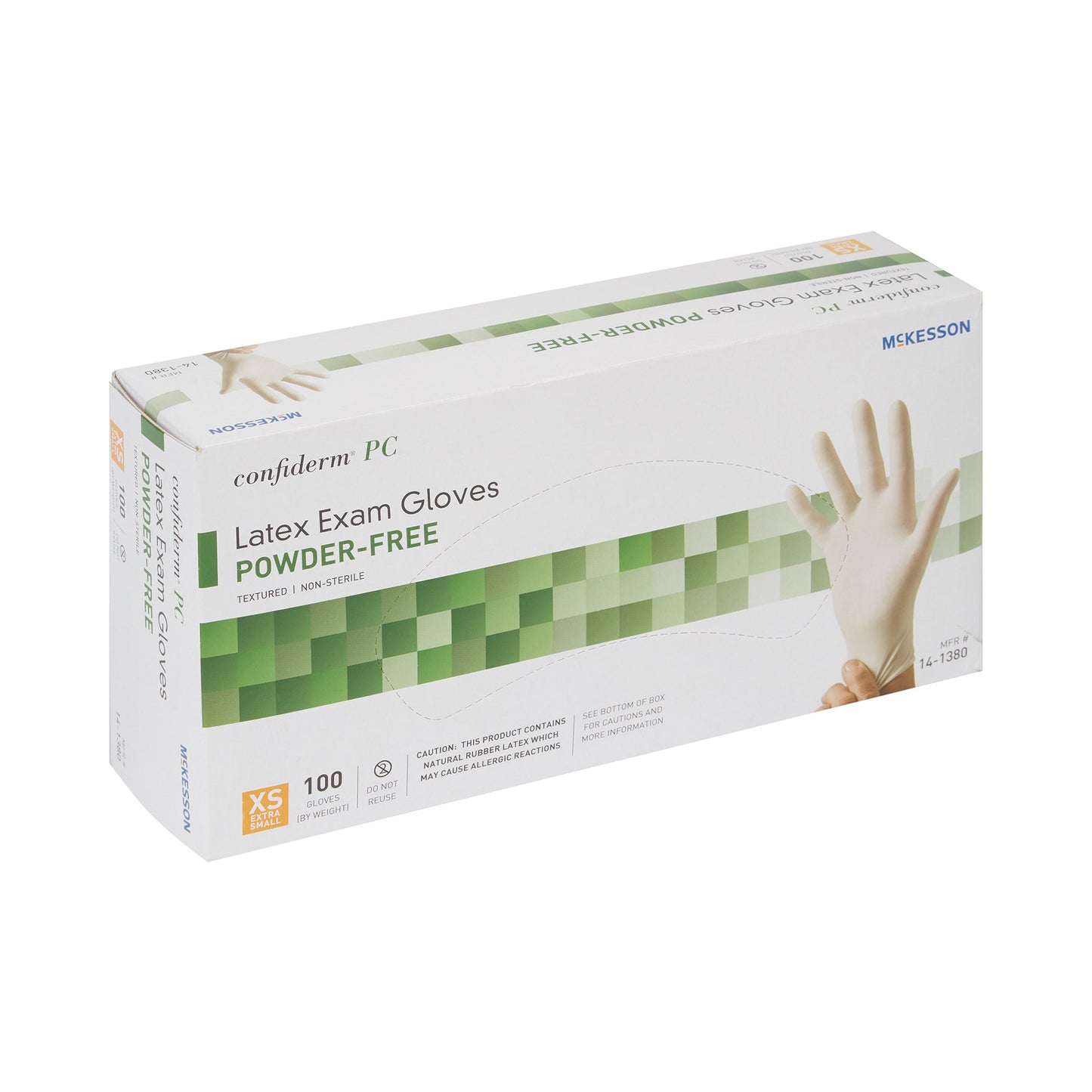 McKesson Confiderm® Latex Exam Glove, Extra Small, Ivory 14-1380