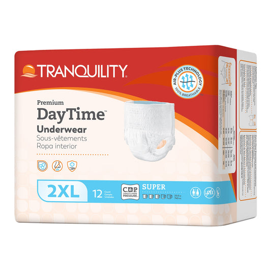 Unisex Adult Absorbent Underwear Tranquility® Premium DayTime™ Pull On with Tear Away Seams 2X-Large Disposable Heavy Absorbency - 2108