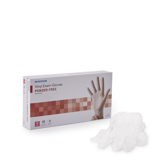 McKesson Confiderm® Vinyl Exam Glove, Small, Clear 14-164