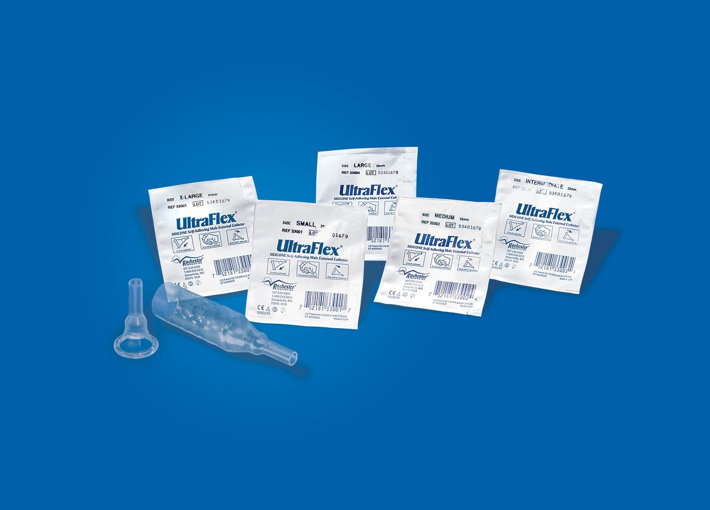 Male External Catheter UltraFlex® Self-Adhesive Band Silicone X-Large - 33305
