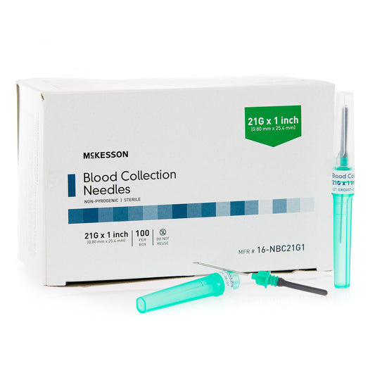 McKesson Blood Collection Needle 21 Gauge 1 Inch Needle Length Conventional Needle Without Tubing Sterile - 16-NBC21G1