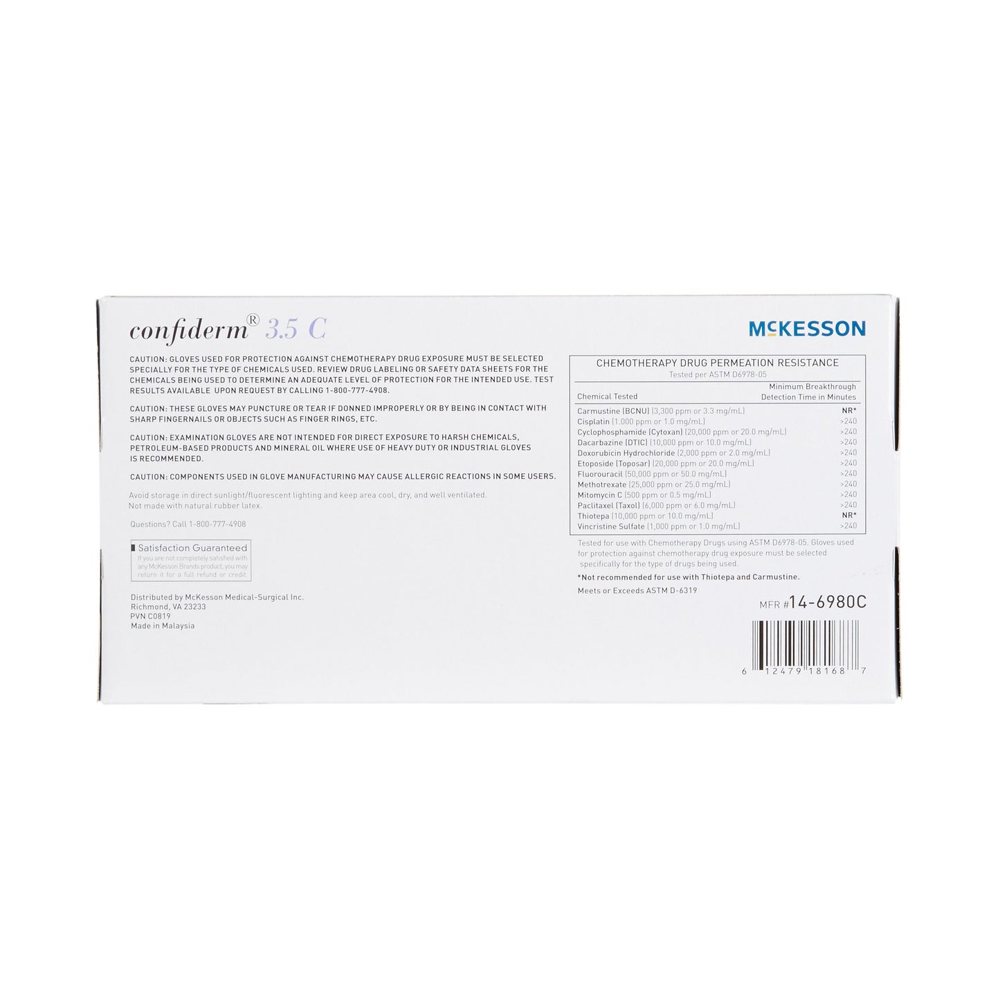 McKesson Confiderm® 3.5C Nitrile Exam Glove, Extra Large, Blue 14-6980C