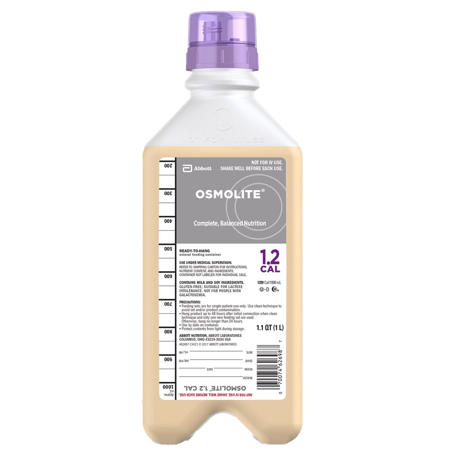 Tube Feeding Formula Osmolite® 1.2 Cal Unflavored Liquid 33.8 oz. Bottle - 62697