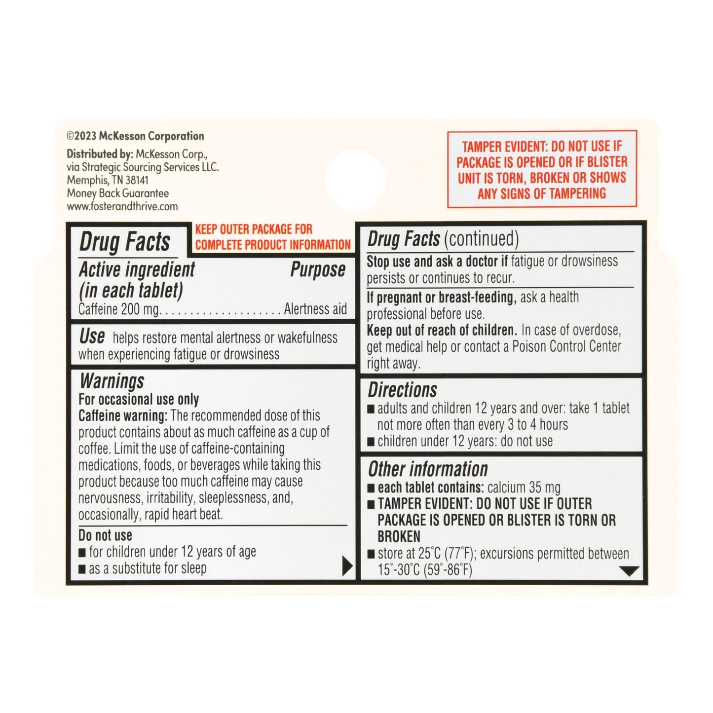 Foster & Thrive™ Stay Awake Caffeine 200 mg Tablets 70677112601