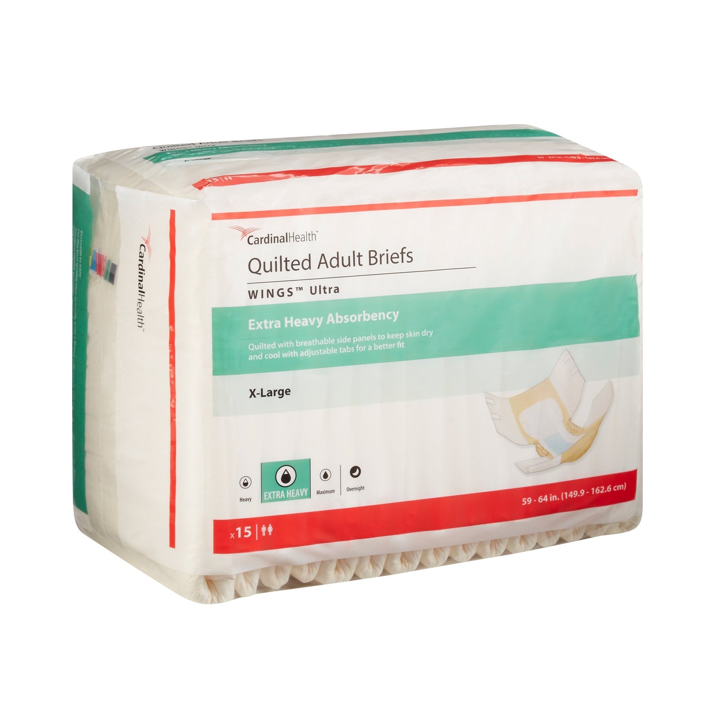 Wings™ Ultra Quilted Extra Heavy Absorbency Incontinence Brief, Extra Large 77075