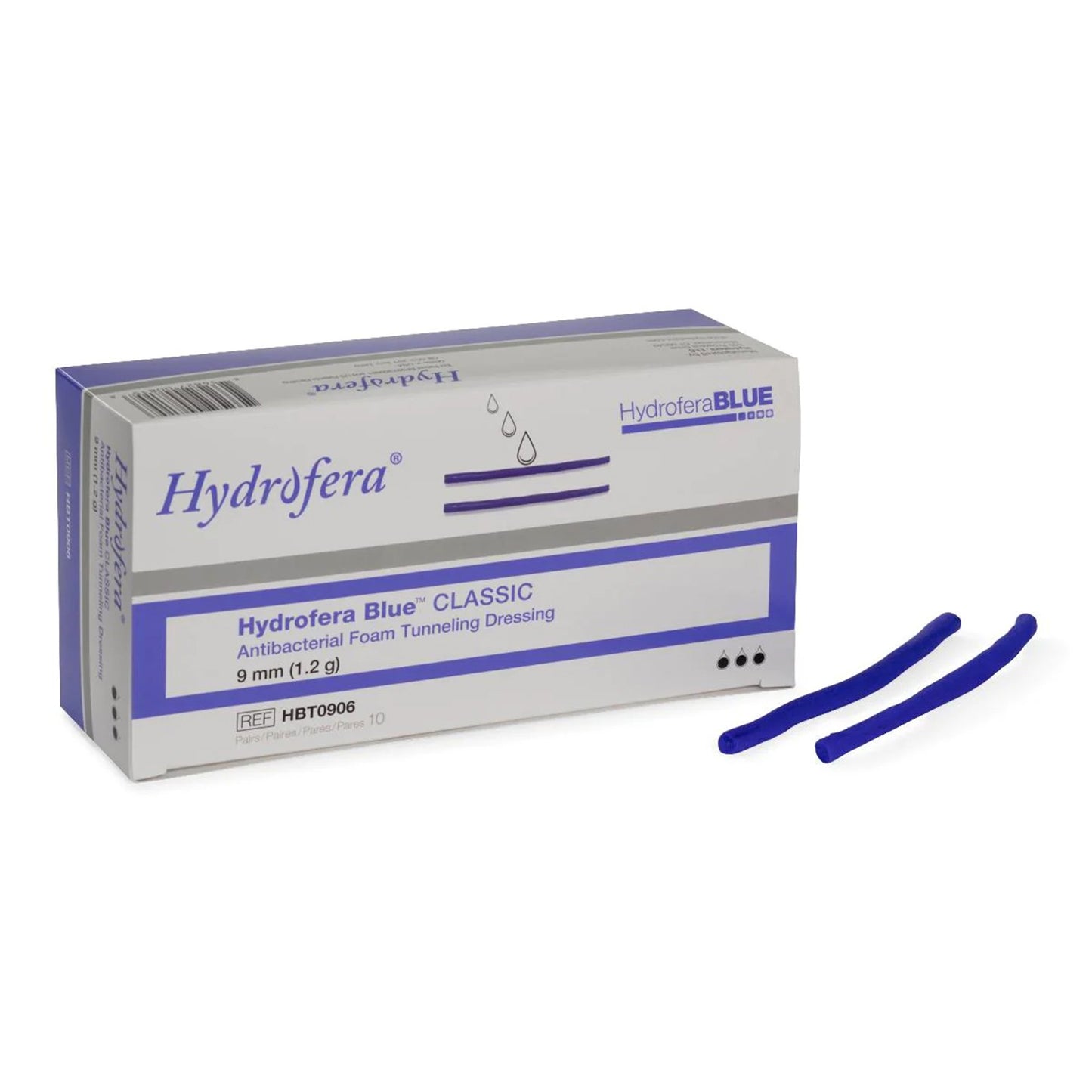 Antibacterial Foam Dressing Hydrofera BLUE® Classic Tunneling 9 mm Diameter X 6 Inch Without Border Without Film Backing Nonadhesive Rope Sterile - HB