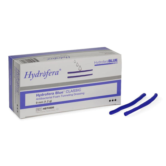 Antibacterial Foam Dressing Hydrofera BLUE® Classic Tunneling 9 mm Diameter X 6 Inch Without Border Without Film Backing Nonadhesive Rope Sterile - HB