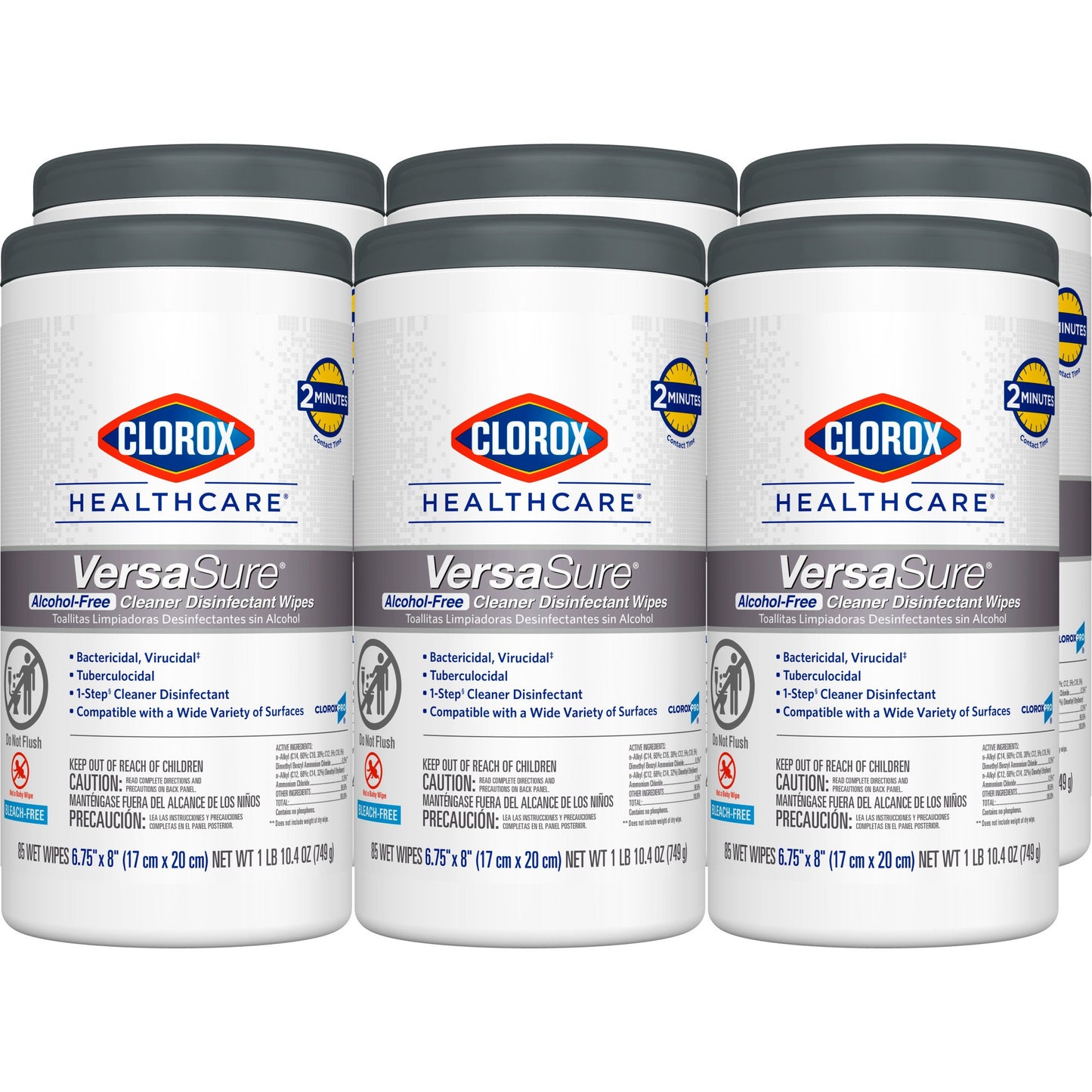 Clorox Healthcare® VersaSure® Cleaner Disinfectant Wipes, Canister 31757