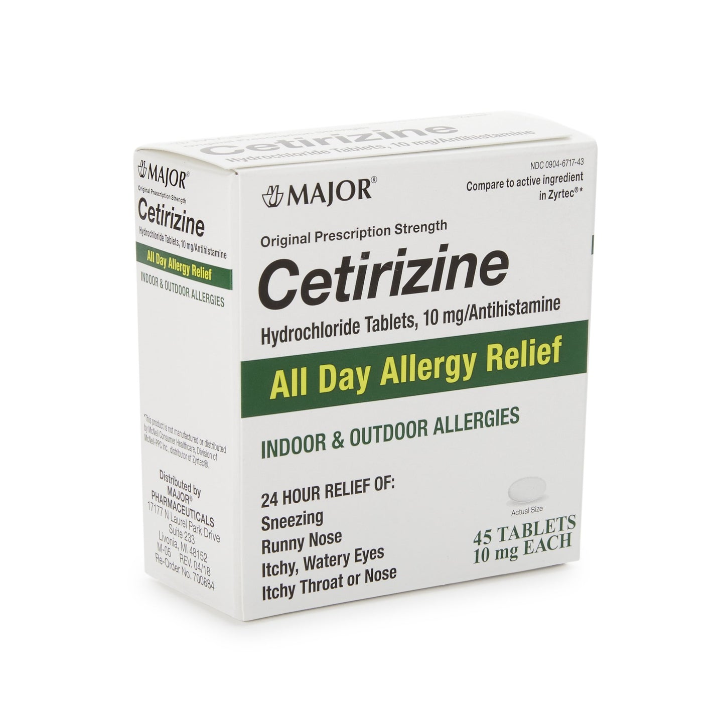 Major® Cetirizine Antihistamine 00904671743