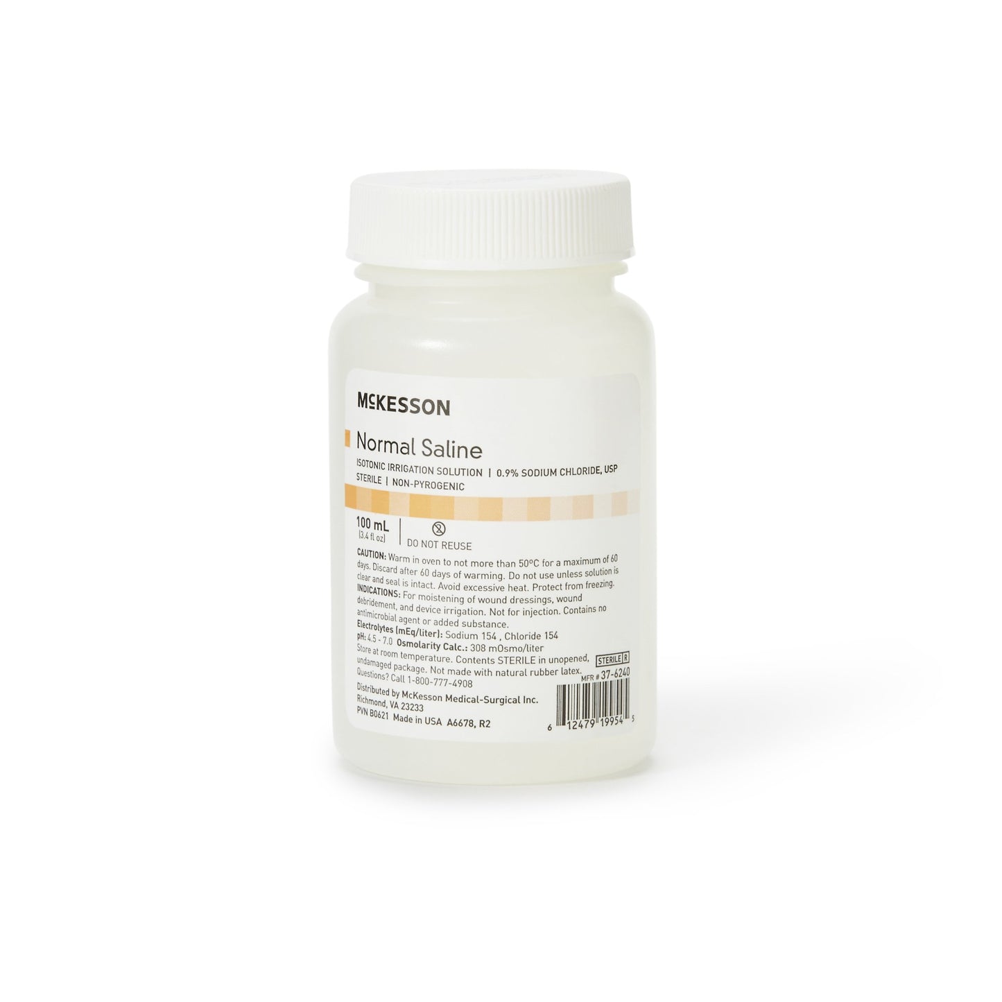 Irrigation Solution - OTC McKesson 0.9% Sodium Chloride Not for Injection Bottle, Screw Top 100 mL - 37-6240