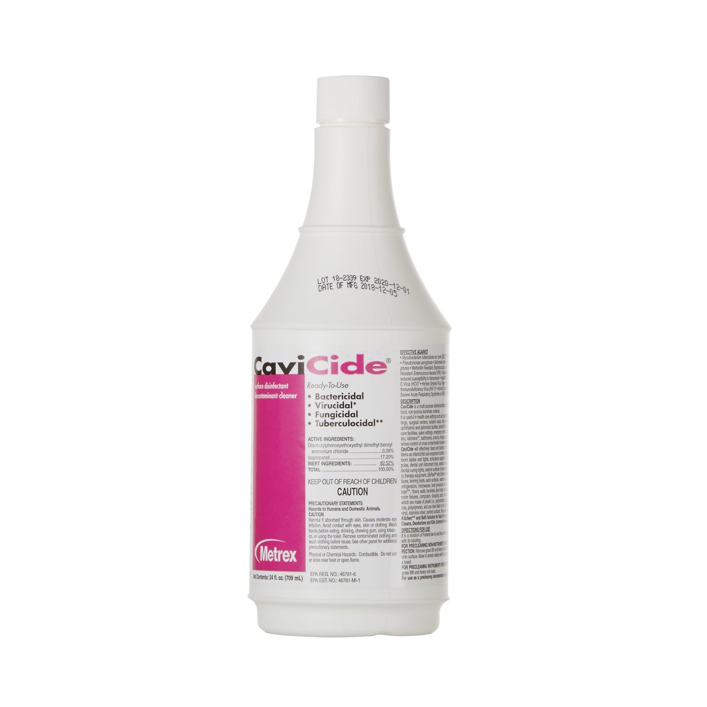 CaviCide Surface Disinfectant Cleaner, Alcohol Based, 24 oz Bottle 13-1024