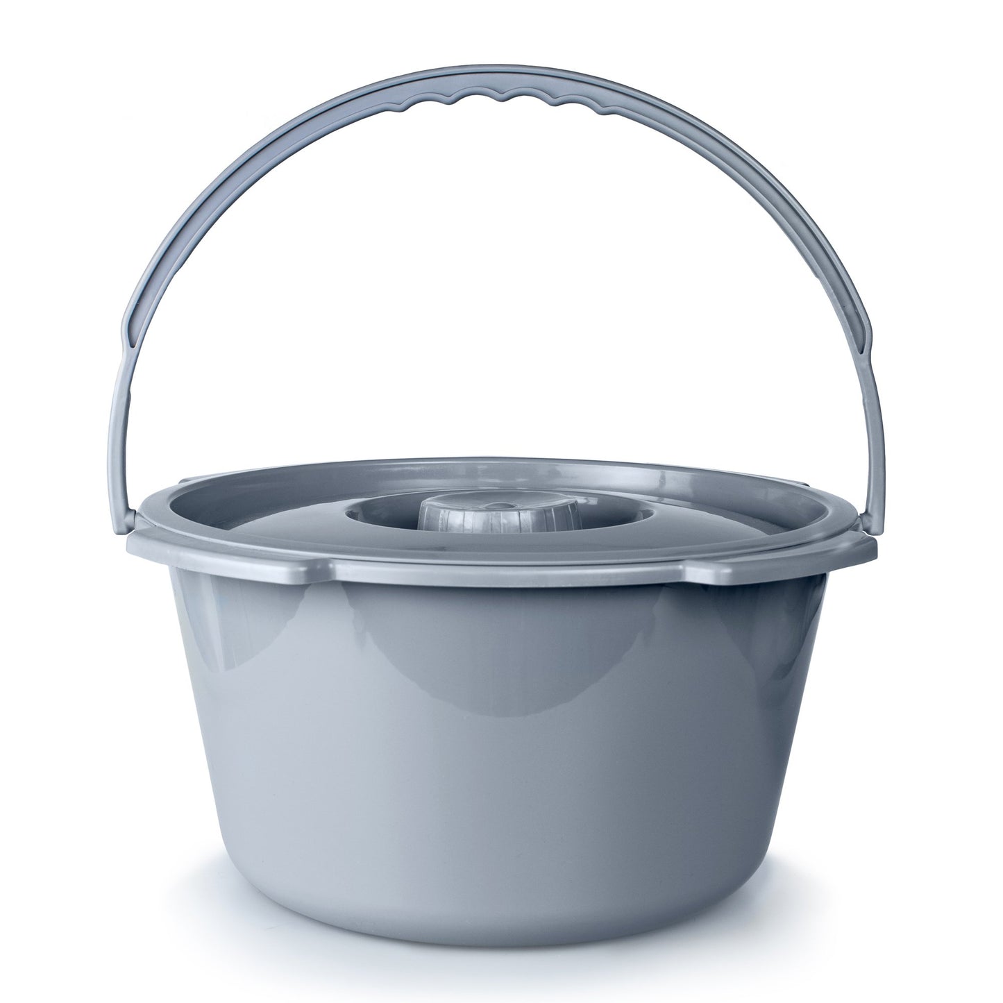McKesson Commode Bucket With Metal Handle And Cover, 7-1/2 Quart, Gray 146-11106