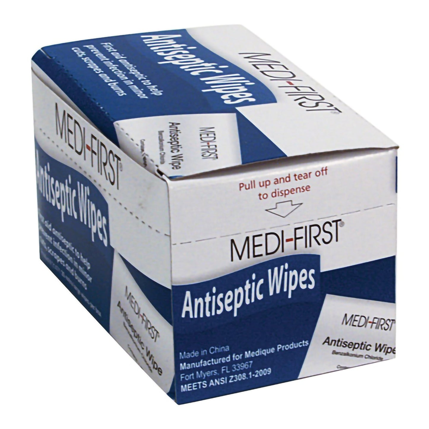First Aid Kit Refill Antiseptic Skin Towelette Medi-First® Individual Packet Scented 20 Count - 21471