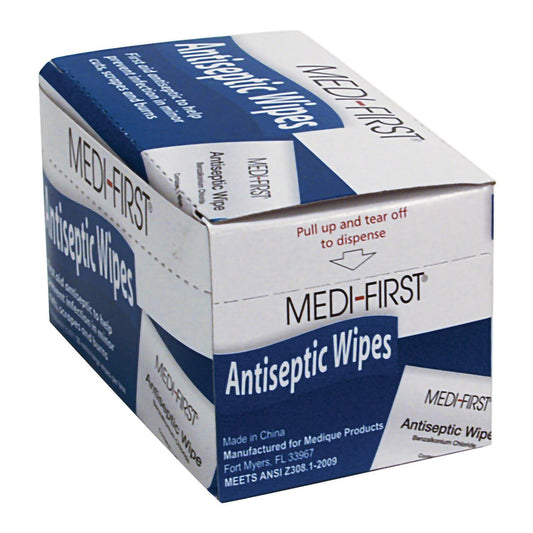 First Aid Kit Refill Antiseptic Skin Towelette Medi-First® Individual Packet Scented 20 Count - 21471