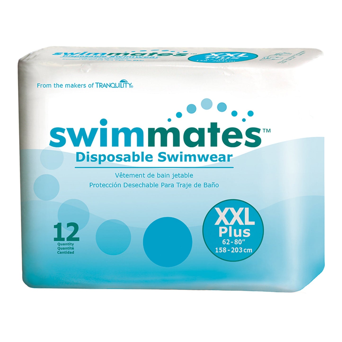 Unisex Adult Bowel Containment Swim Brief Swimmates™ Pull On with Tear Away Seams 2X-Large Disposable Moderate Absorbency - 2848