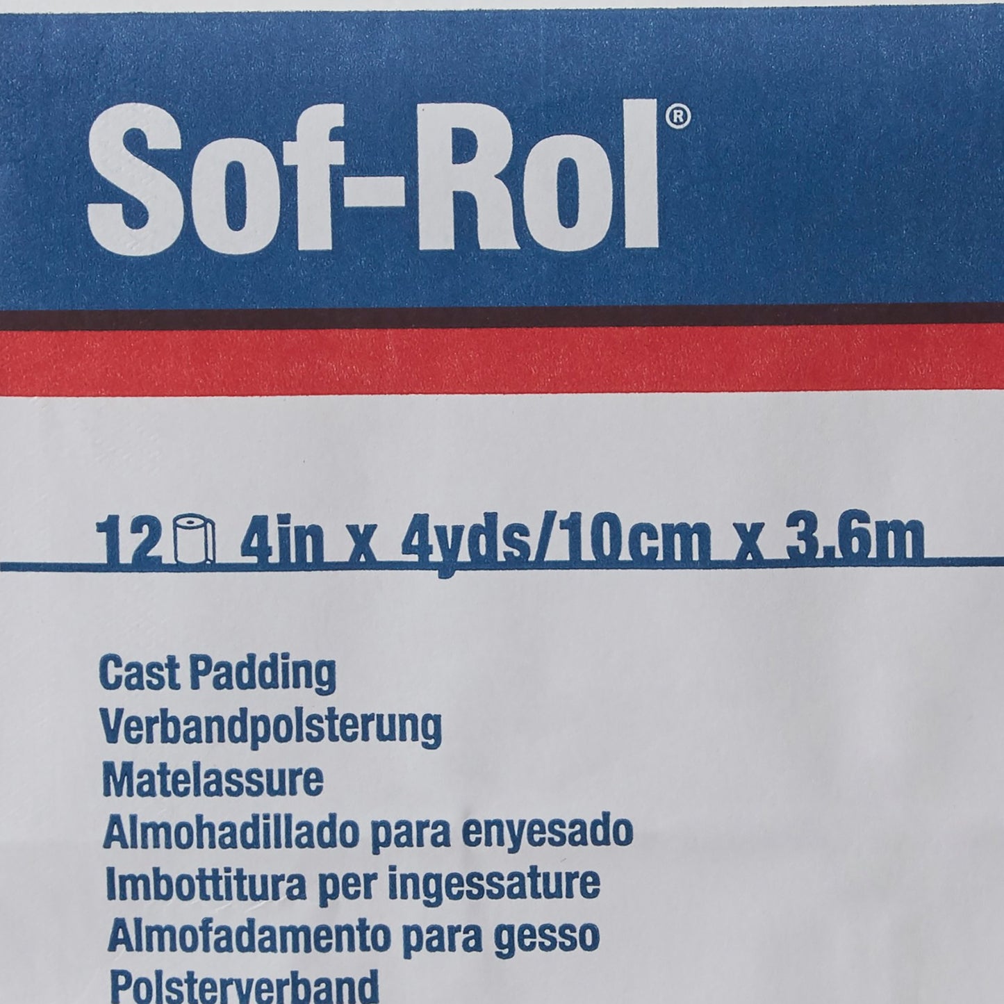 Sof-Rol® White Rayon Undercast Cast Padding, 4 Inch x 4 Yard 9034